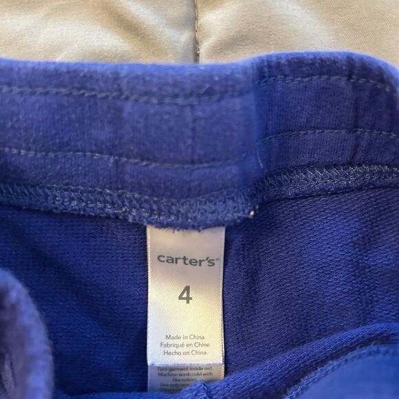 Size 4 girls blue cotton shorts with stripe - Picture 4 of 4